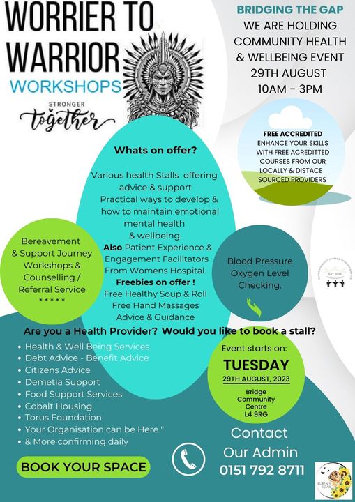 We are hosting one of our biggest Health & Wellbeing Events to celebrate our 10 years of making a difference to people across the communities. Over 45 stalls confirmed as attending, lets get this to 50 stalls weather pending indoor & outdoor stalls