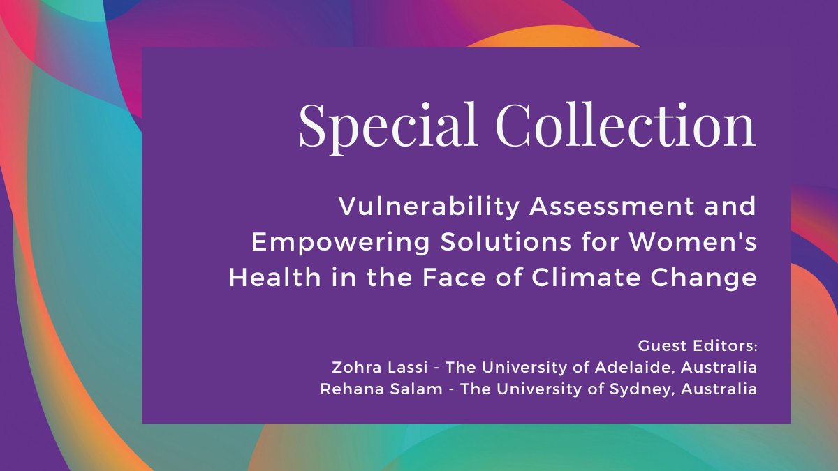 We have a new Special Collection open for submissions!

Vulnerability Assessment and Empowering Solutions for Women's Health in the Face of Climate Change

🔗bit.ly/3P29SJh
Guest Editors: <a href="/ZohraLassi/">Zohra Lassi PhD - زہرہ</a> &amp; <a href="/RehanaSalam/">Rehana Salam</a> 

<a href="/SageClinMed/">Sage Clinical Med</a>

#OpenAccess #ClimateChange #WomensHealth