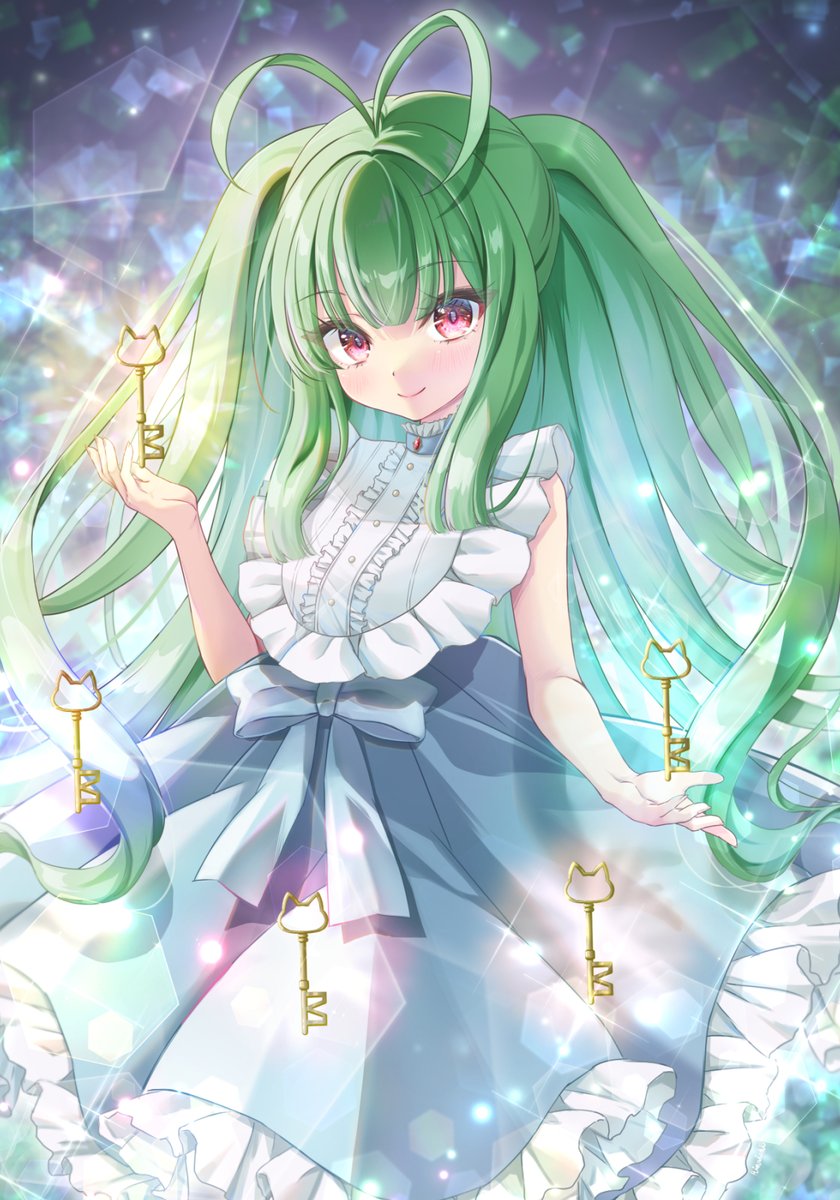 モナパレスちゃん🐱🗝️✨
楽しくなってキラッキラにしてたら自分では良くわからなくなってきちゃった😂
でも可愛く描けたと思う！どうでしょうか？✨