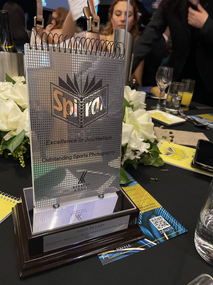 Yewwww - he shots, he scores!!
<a href="/illawarramerc/">Illawarra Mercury</a> photographer Adam McLean wins the outstanding sports photography award at the <a href="/kennedyawards/">Kennedy Foundation</a> 
Go you good thing.