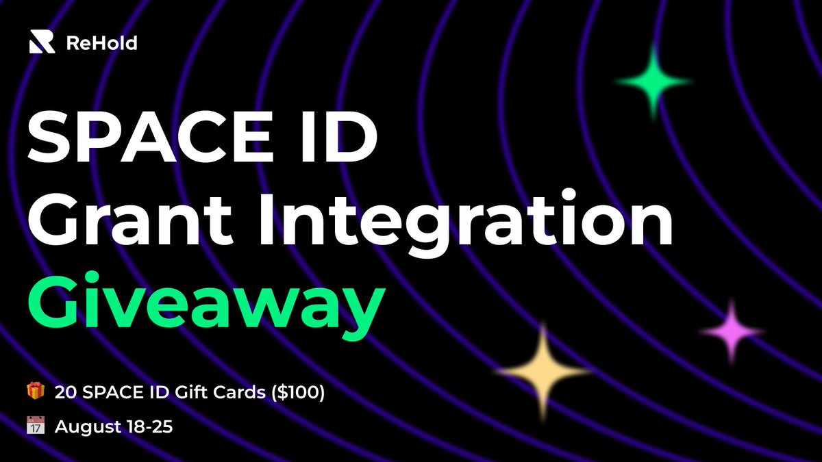 rehold_io's tweet image. Following our successful grant from @SpaceIDProtocol, we're excited to announce a special campaign on Galxe! 💜

Celebrate with us and stand a chance to win one of 20 SPACE ID Gift Cards! 🍀

Join now: galxe.com/rehold/campaig…
