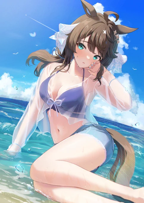 水着タクトちゃん、照れちゃってるver#ウマ娘 