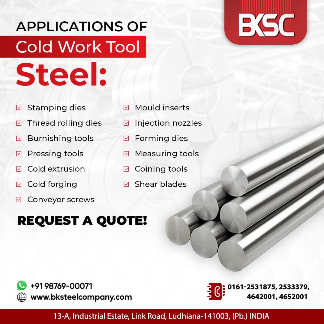 bksteel_company's tweet image. Explore the Versatility of Cold Work Tool Steel in Various Applications.

Request a Quote!
Contact:
☎+91 98769-00071

#ColdWorkToolSteel #applicationsofcoldworktoolsteels #Perfection #PlasticMouldSteels #HighPerformance #HighHard #steelsupplier #manufacturing #bksteelcompany