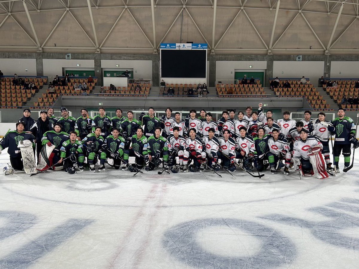 cicehockey's tweet photo. 【練習試合結果報告】
本日、釧路アイスアリーナにて北海道ワイルズ(@HOKKAIDO_WILDS )と練習試合を行いました。
中央 3-4 北海道ワイルズ
北海道ワイルズの皆様、応援してくださった皆様、ありがとうございました。 https://t.co/W6TOiAA5bM