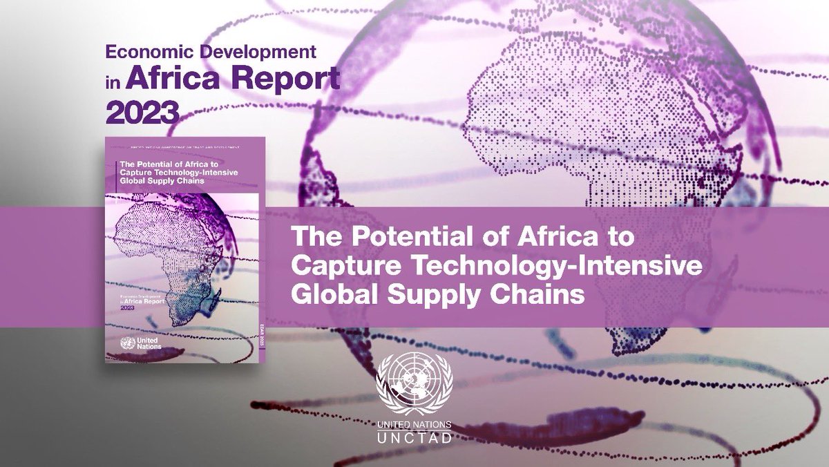 ecojrd1's tweet photo. The UNCTAD Economic Development in Africa Report 2023  The potential of Africa to capture technology-intensive global supply chains —  is now available!
 
Read the full Report: https://t.co/nqiwo4kcXq
Website: https://t.co/mxd9wEu6cR
Twitter: @UNCTAD
 @PAkiwumi https://t.co/mfXis1AhPb
