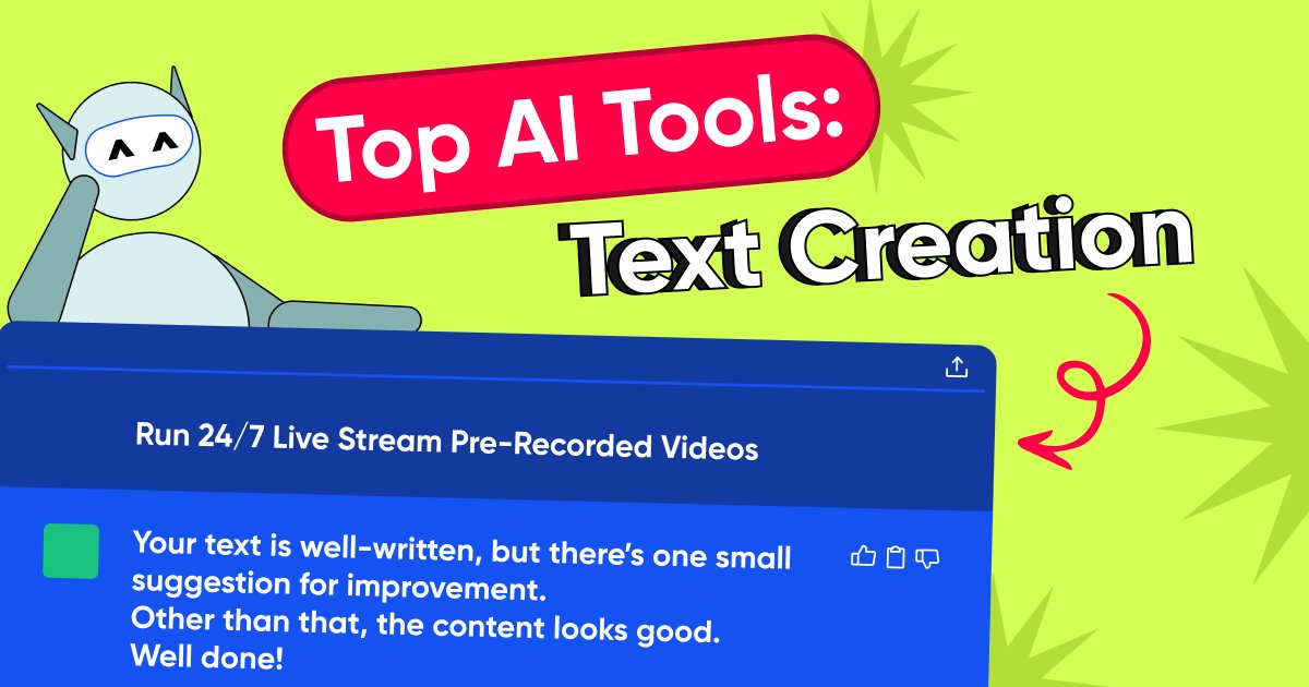😎 Top AI Tools for Text Creation. Remember to save the post.
✅ Chat GPT.
✅ Hypotenuse AI.
✅ WordAI.
#gyre #gyre_tips #livestreaming
