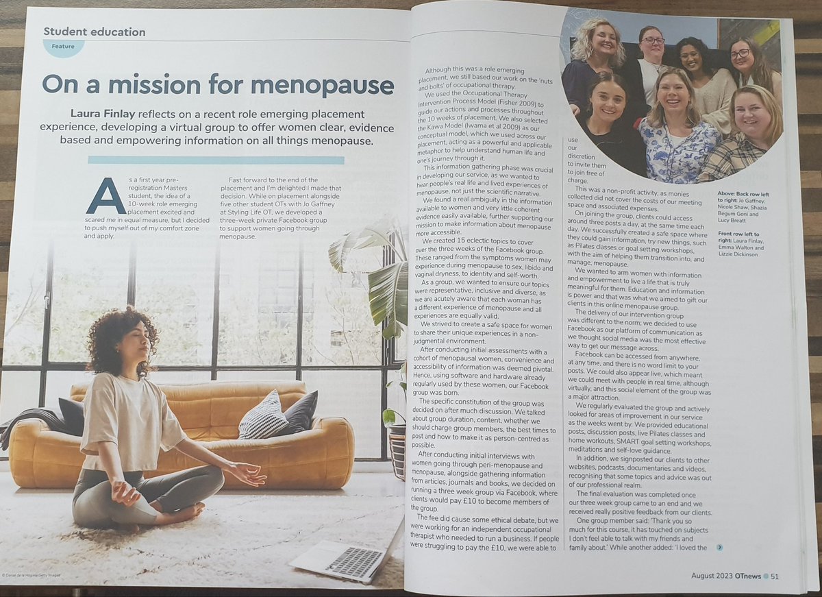 Heather Fraser (@heatherfraser26) on Twitter photo Thinking of a career in #OT? A lovely write up in @OTnews showing the diversity of our practice. What an amazing placement opportunity this has been for some of our students with our friend and colleague <a href="/stylinglifeOT/">Jo Gaffney</a>. Bit disappointed Boris isn't in the picture though Jo. 😕 Thinking of a career in #OT? A lovely write up in @OTnews showing the diversity of our practice. What an amazing placement opportunity this has been for some of our students with our friend and colleague <a href="/stylinglifeOT/">Jo Gaffney</a>. Bit disappointed Boris isn't in the picture though Jo. 😕