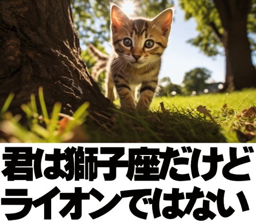 君は獅子座だけど
ライオンではない
junglegymshow.com