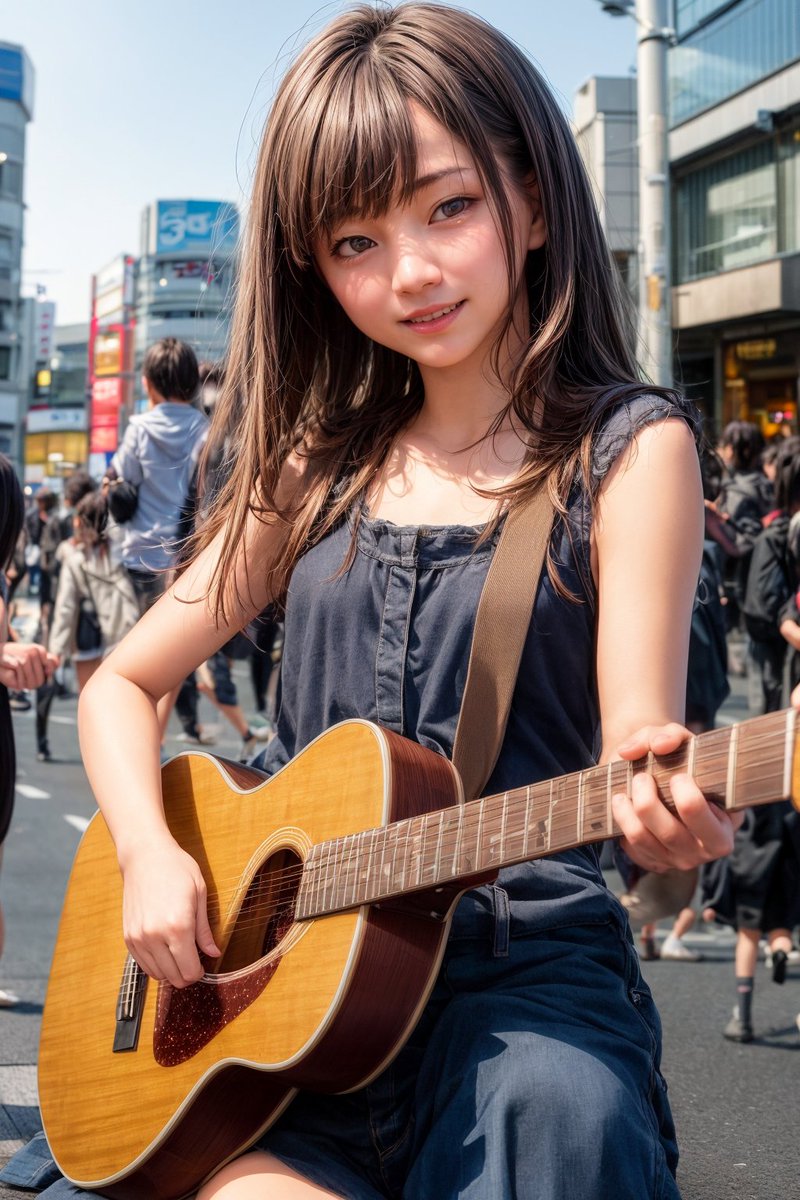 layersection2's tweet photo. 路上でアコギ弾いて歌ってる女の子を描いてもらいました。
1/4
#StableDiffusion
#DosMix https://t.co/8EICNoaZTa