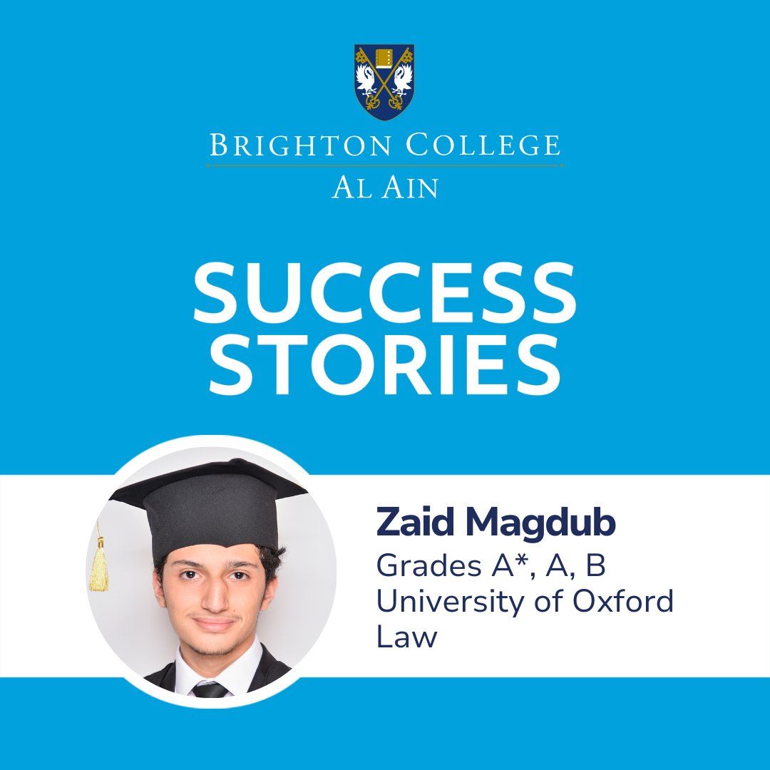 Congratulations to Zaid Magdub, who has attained A* A B in English Literature, History, and Psychology. He is now set to join the University of Oxford, an institution consistently ranked within the top 3 universities in the world, where he will read law. 
Good luck, Zaid!