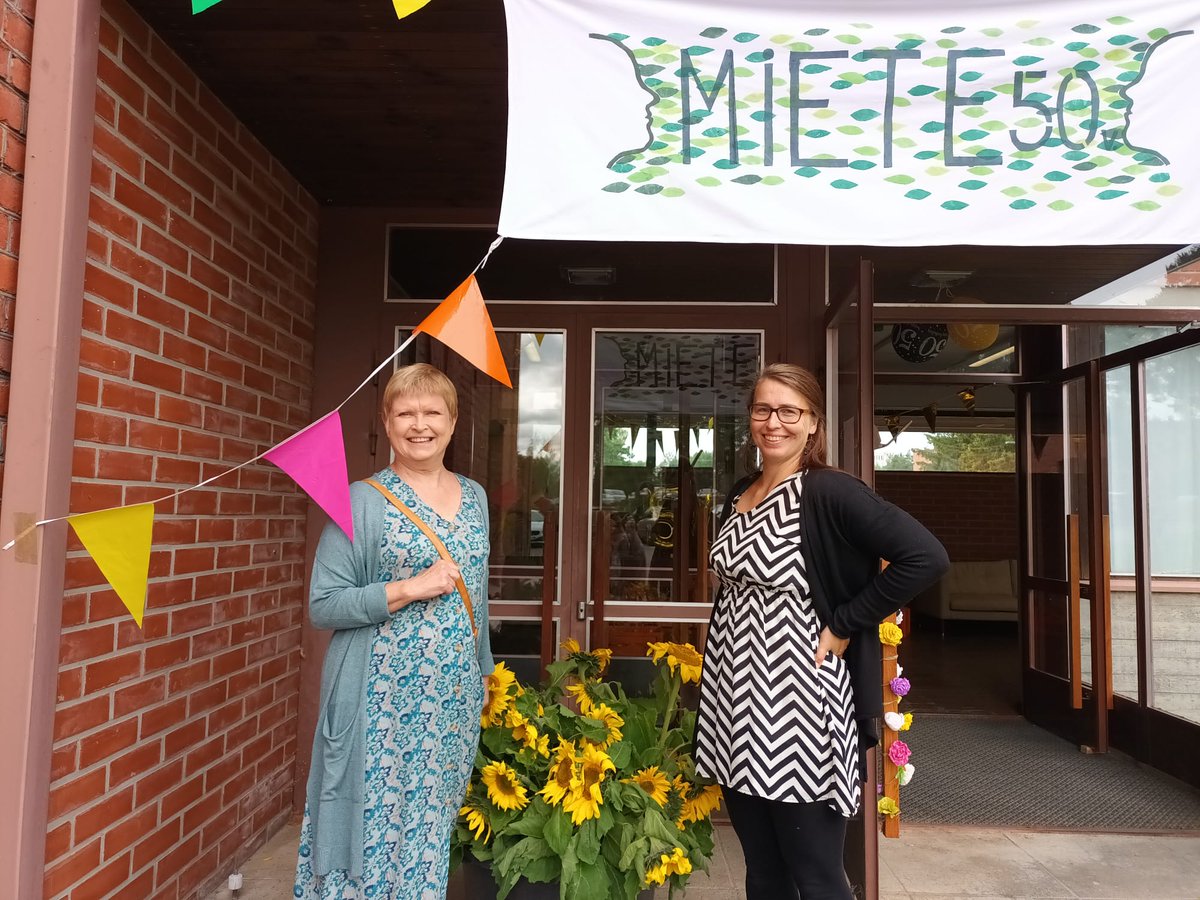 Mietteen 50-syntymäpäivät Lahdessa juuri menossa. Arvokasta työtä mielenterveyskuntoutujen parissa. Onneksi olkoon #Miete 😊