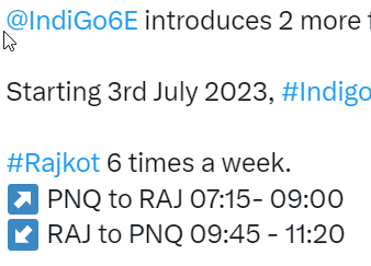 RaviSamani's tweet photo. @IndiGo6E  PUNE - RAJKOT flight stopped after 31 August?

We can not see. 
As It got very good response - why stopped? https://t.co/xUHvNvaklE
