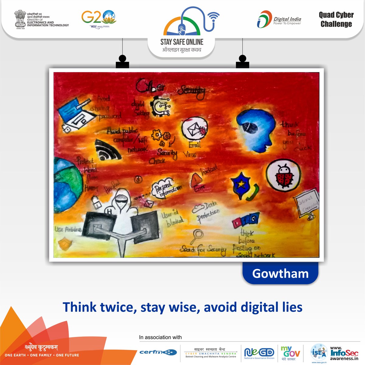 Awareness Material related to Cyber Security in connection with "Stay Safe Online Campaign" :-
ऑनलाइन भुगतान - "सावधान रहें - सुरक्षित रहें"