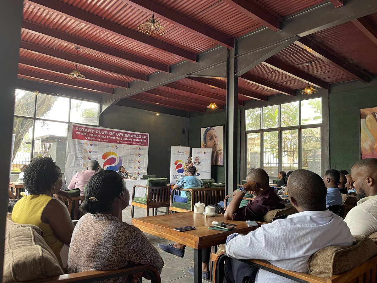 RCUpperKololo's tweet photo. #Meeting ongoing now..!!! 

PDG Stephen taking us through the 12 years’ impact of the Cancer Run. 

#UpperKololo https://t.co/vy0QeMsO4K