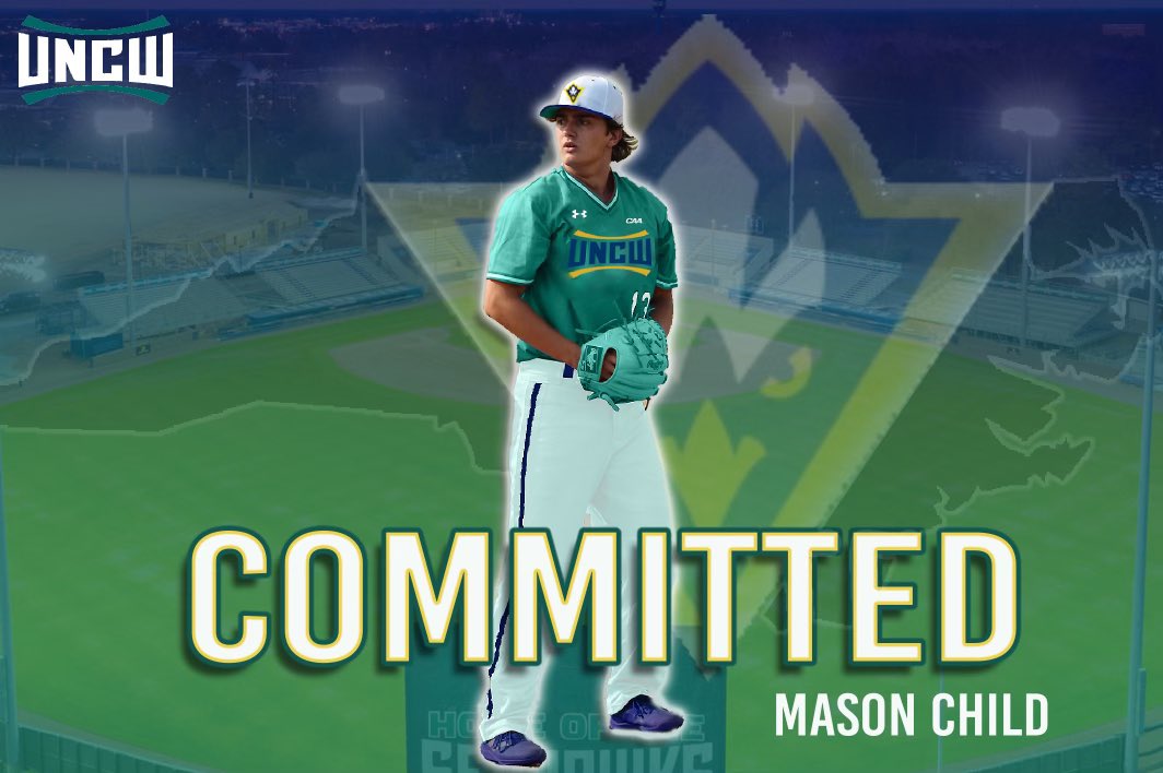 masonchild12's tweet photo. I’m excited to announce that I will be continuing my academic and baseball career at the University of North Carolina Wilmington. #committed #rollhawks @ehull49 @ArtilleryBASE @CoachHood17 @ChrisGMoore9 https://t.co/NfJkORNrjd