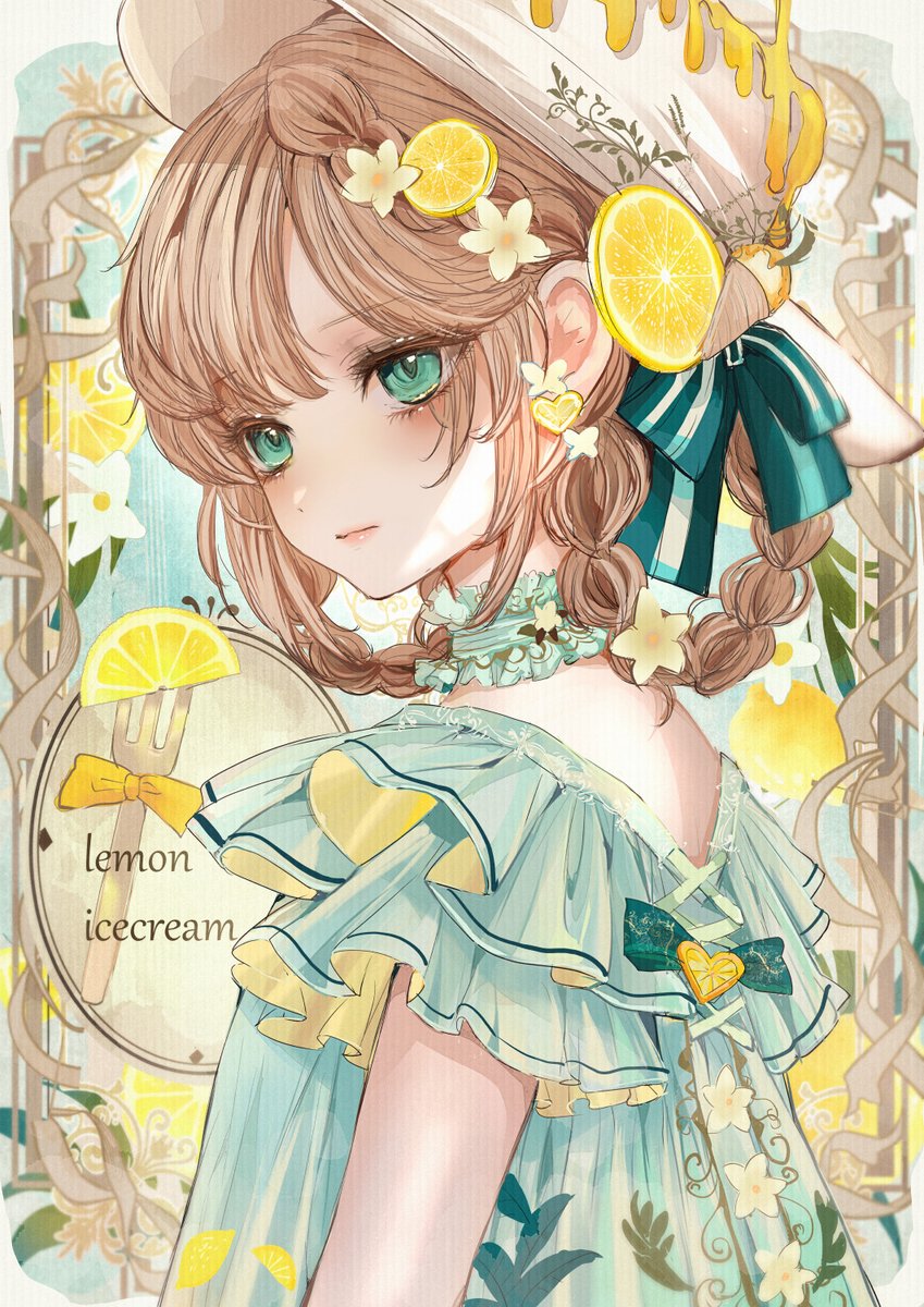 「夏のレモンちゃん summer lemon fairy 」|こもりひっき🦋ローソンブロマイド＆diamondartキット発売中ですのイラスト