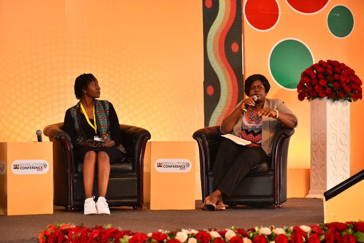 mercyjelimo's tweet image. 3rd Day of the #DevolutionConference2023 & participating  in the session on Affirmative Action:lessons to a sustainable future and @Wwangechi_leah emphasising on the central role of gender policies in facilitating resourcing/ budgets  and implementation at the county governments
