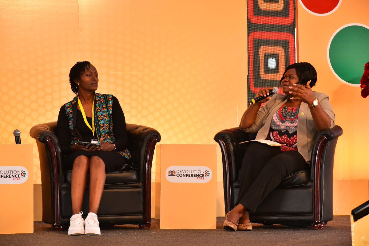 mercyjelimo's tweet image. 3rd Day of the #DevolutionConference2023 & participating  in the session on Affirmative Action:lessons to a sustainable future and @Wwangechi_leah emphasising on the central role of gender policies in facilitating resourcing/ budgets  and implementation at the county governments