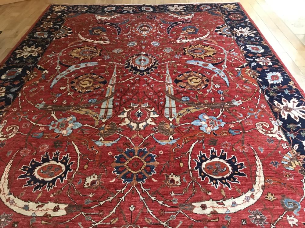 Rug pulled - This Kirman design rug sold for €3,600 at our auction on Tuesday of the contents of Knocksaintlour House Cashel #sheppardsirishauctionhouse #onlineauction
#OnlineAuction
#durrow #antiquefurniture #kirmancarpet #kirman  #cashel #carpet #carpets