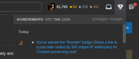 jcubic's tweet photo. Just got a Booster badge on #StackOveflow for sharing a link that was opened by 300 unique IP addresses.
The interesting thing is that the link was in a comment before the line of code. I've had it in a few projects and on @CodePen
#TechTwitter #programming #Coding https://t.co/PTS8p9a9sX