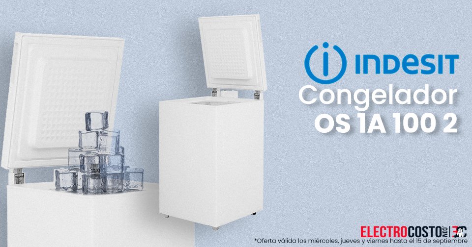 Electrocosto's tweet photo. ❄️ Potencia tu capacidad de almacenamiento con el Congelador Horizontal #INDESIT OS-1A-100-2. ❄️
Descubre la calidad y practicidad en #ElectroCosto de este congelador cíclico con una capacidad de 99 litros. ¡Espacio y congelación a tu alcance! 🌟🥩 
https://t.co/HY22rfdmiA https://t.co/mveftrDKvD