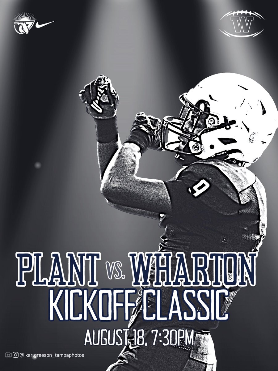 WhartonHighFB's tweet photo. 🚨Get Up…it’s Gameday‼️

🆚 @plantpanthersfb 
⏰ 7:30 PM
📍 Wharton High School
🎟 https://t.co/2nQytt5Om8
📺 LIVE: https://t.co/ksqVCzFDr1

#ALLIN | @Coach_Baham | @WhartonBoosters https://t.co/JYZN0eT7H7