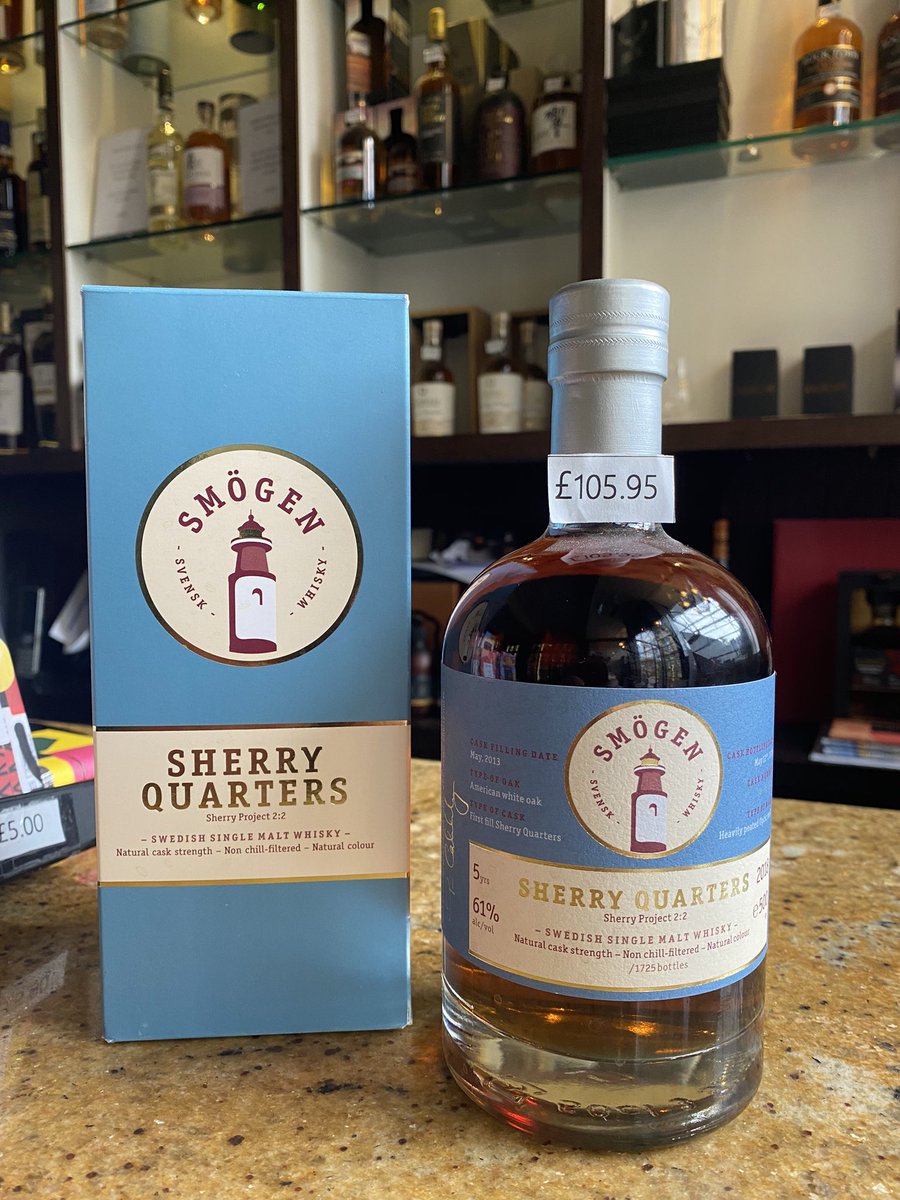 Rare bottle of Smögen Sherry Quarters Sherry Project 2:2 spotted at <a href="/whiskishop/">Whiski Shop</a> in #edinburgh. Be quick! 

#whisky #tryswedish #smogen #smogenwhisky #worldwhisky
