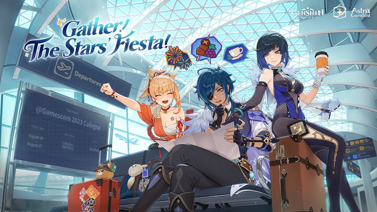 AstraCarnival's tweet photo. "Gather! The Stars' Fiesta" will be officially held at the Gamescom Exhibition in Cologne on August 26!  

We'll be revealing more event details soon, so stay tuned! 

https://t.co/0nvZ4YXTsY https://t.co/D49IWZdAoa