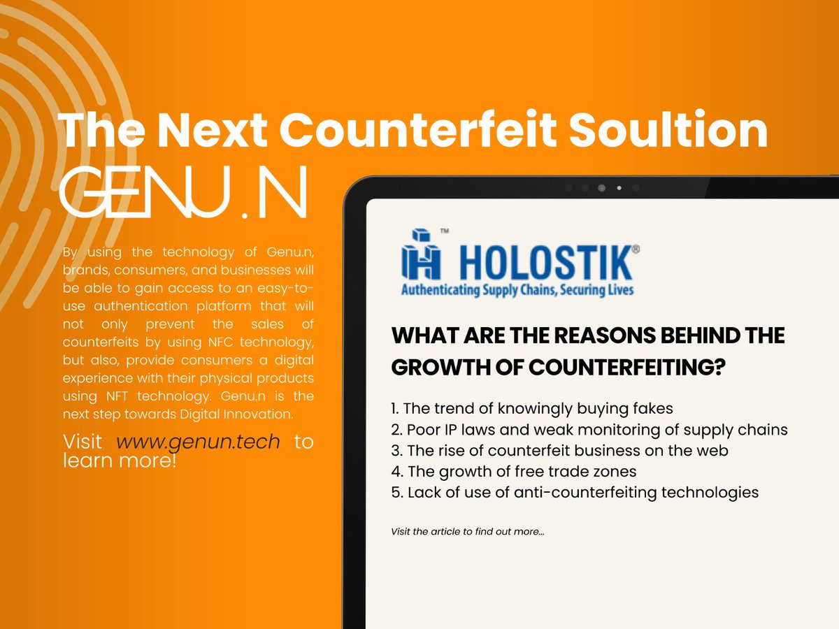 genun_tech's tweet photo. π³Unveiling the Factors Behind Counterfeiting Surge: Explore the reasons fueling the growth of counterfeiting.
π Dive into the insights on how industries are tackling this issue. β οΈ
#GENUN #SocialIssue #Counterfeiting #IPProtection #SupplyChain #BusinessInsights #Fake https://t.co/7jt8Z0v9xJ