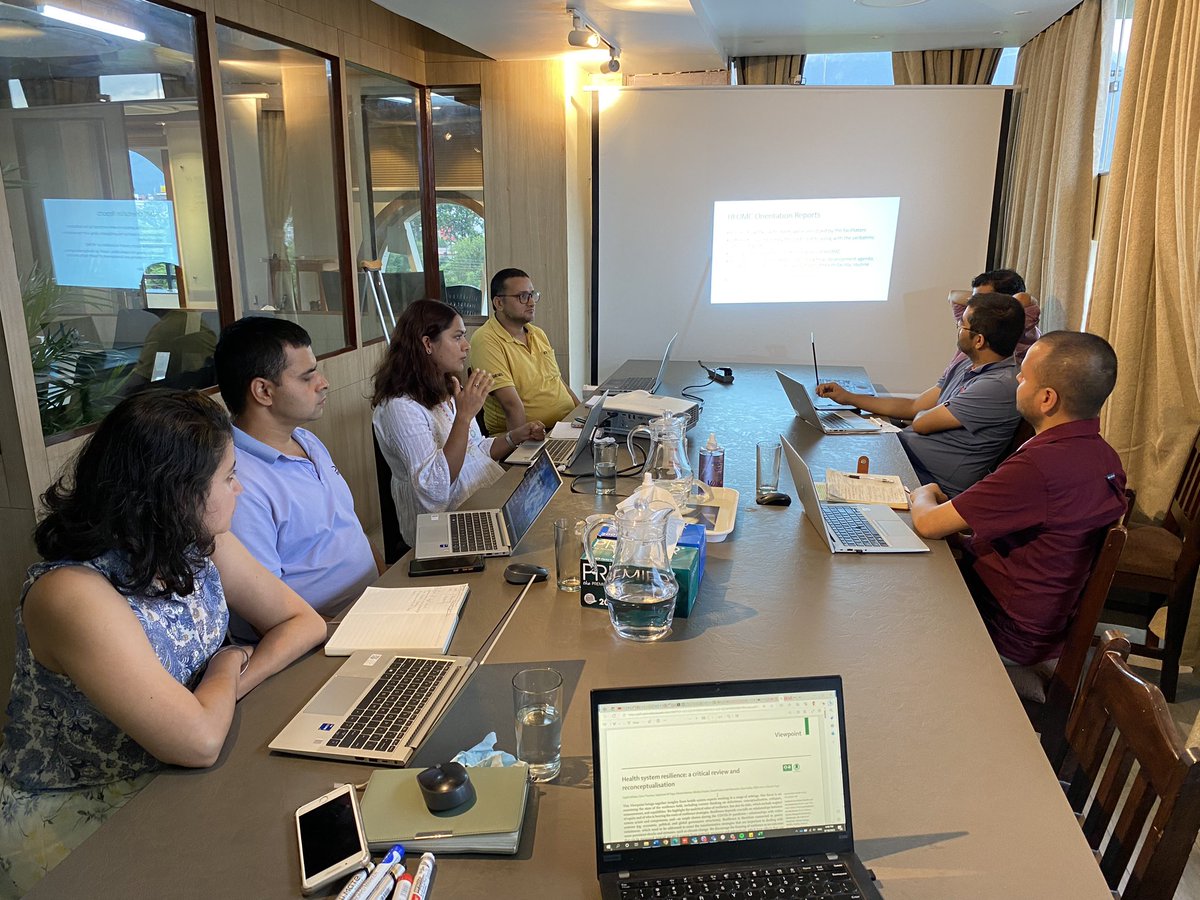sushilbaral's tweet photo. @HERDIntl health systems researchers reflecting on data from #LearningSite, framing manuscripts under @ReBUILDRPC 
Awaiting a few papers on local health systems resilience. https://t.co/76ueziUaPZ
