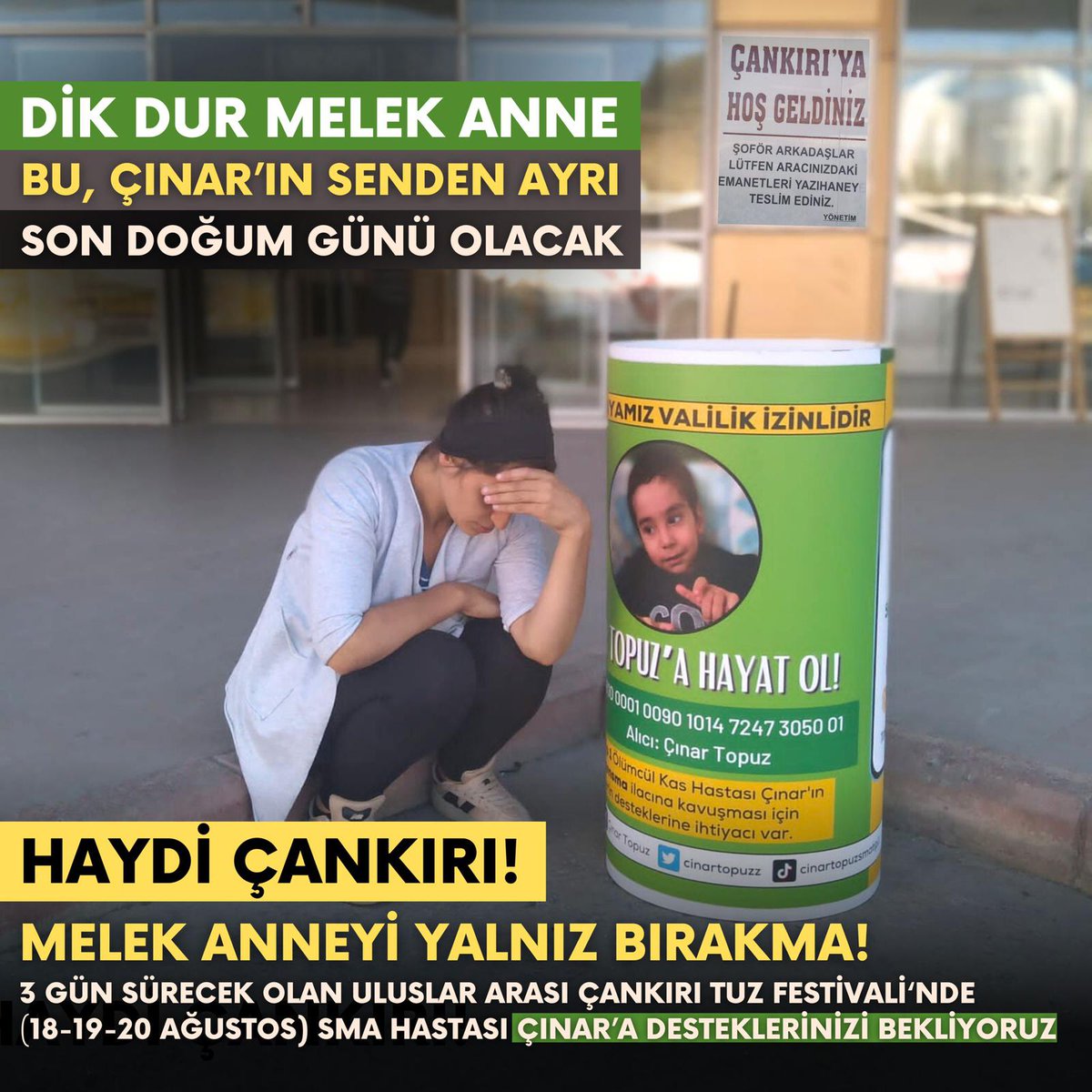 Ben Melek.Çınar’ın annesi..Bu haytta en çk anne olmayı sevdm.Yüreğmde besledm yavrumu aylarca karnmda taşıdm.Onunla ilgili en güzel hayallri kurdum Olmadı.Kurduğm hayallern hiç birni yaşayamadm.Bu hastalk benm çaresizliğim oldu.Evladım eriyor, nefes alamıyor gözümn yaşı dinmiyor