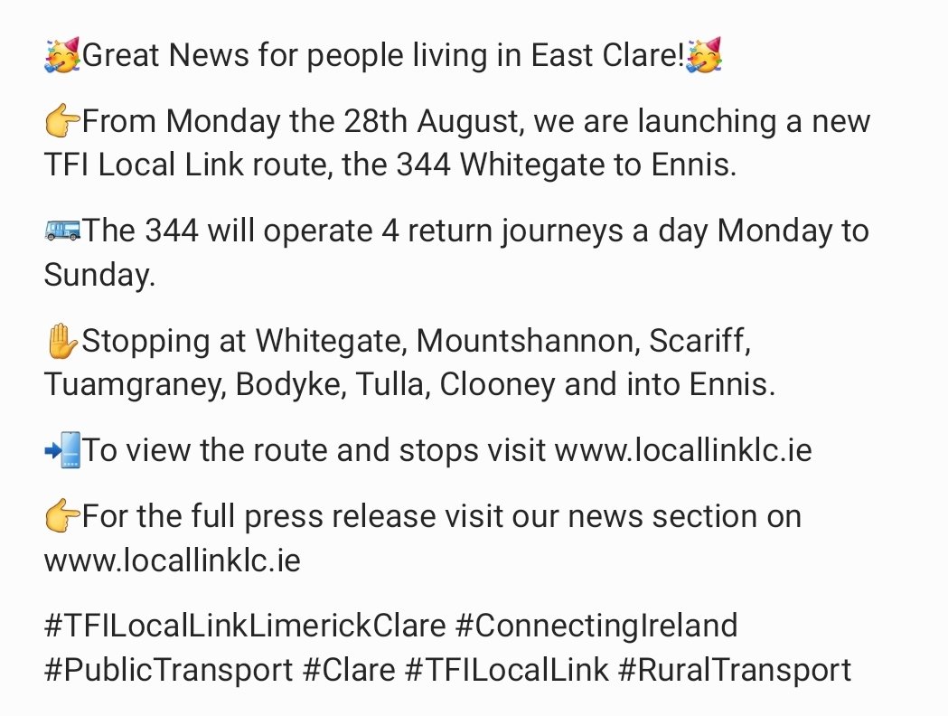 🥳Great news for East Clare 🥳