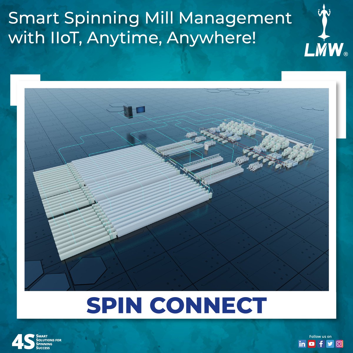 LmwTmd's tweet photo. Experience the power of IIoT with Spin Connect - Your ultimate web-based monitoring and control companion.  Gain unprecedented insights into your spinning mill's performance, at your fingertips. https://t.co/emGCn9yw9d   
#SpinConnect #IIoT #SmartManufacturing https://t.co/GUnZeWEaqR