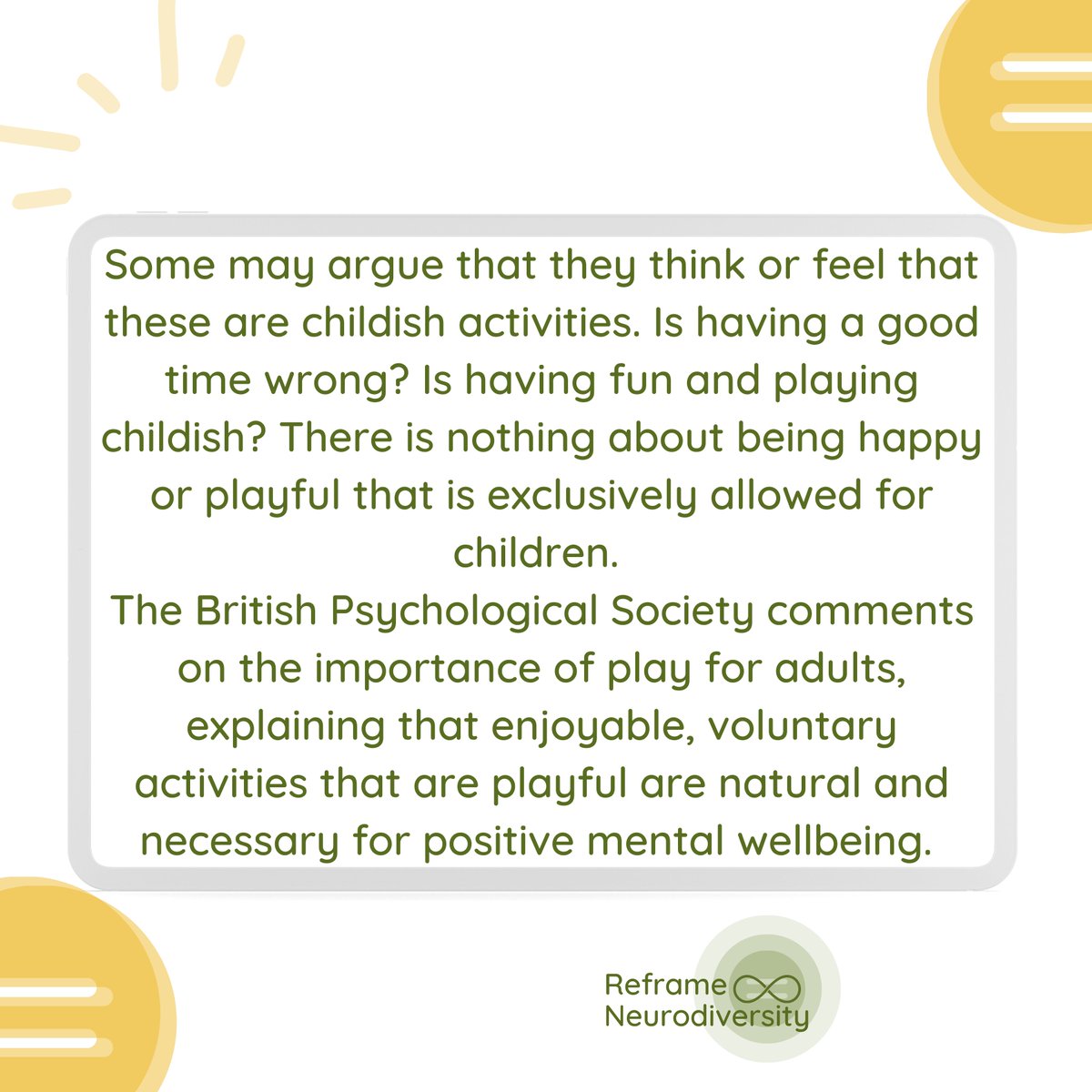 ReframeND's tweet image. Being a grown up doesn&apos;t have to be boring 🎨 💃 🎤 🌻

When we are children, we are less restrained by what society expects and demands of us, and so our true interests, likes, dislikes, communication styles/preferences etc. are more obvious for you and others to see. Growin ...