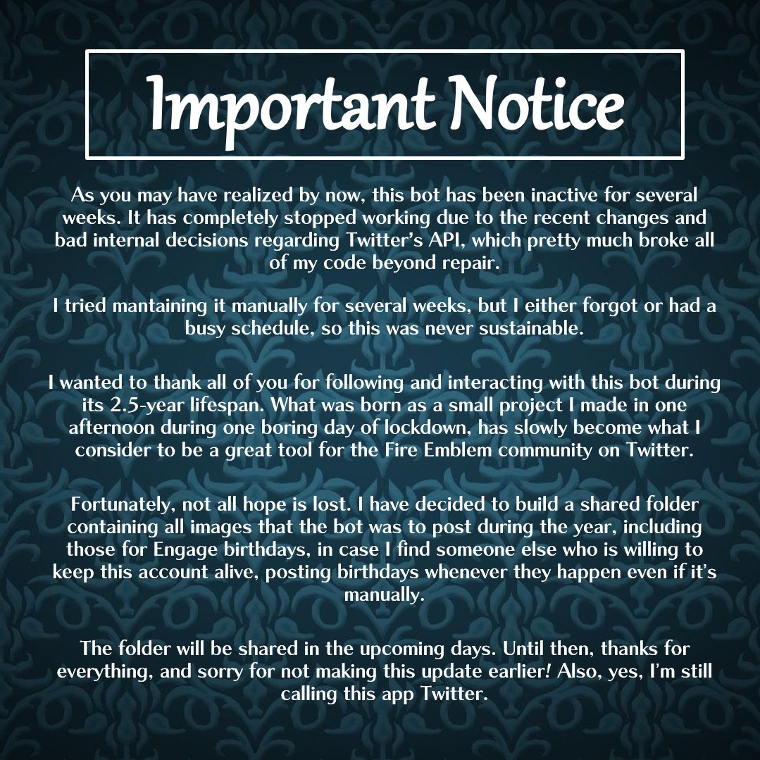 Fire Emblem Birthday Bot tweet media