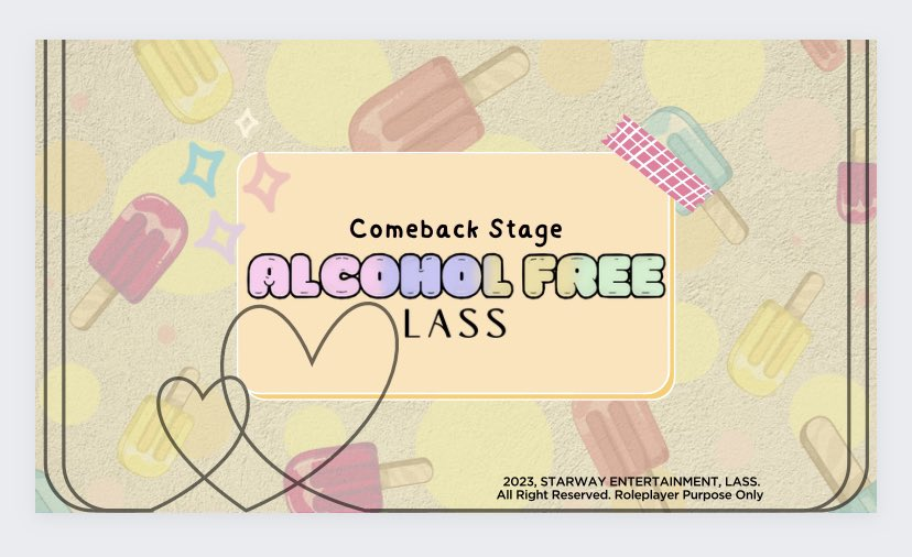 ⠀
 ⠀ ⠀ ⠀ ⠀ ⠀✤、𝗟𝗔𝗦𝗦
⠀ ⠀ ⠀ ⠀ ⠀ 𝖢𝗈𝗆𝖾𝖻𝖺𝖼𝗄 𝖲𝗍𝖺𝗀𝖾 :
　　　　 ❝𝗔𝗟𝗖𝗢𝗛𝗢𝗟 𝗙𝗥𝗘𝗘❞
⠀