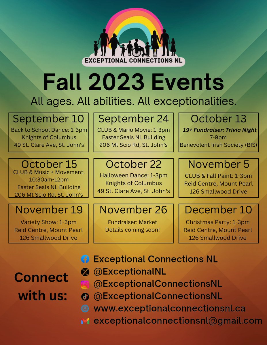 We've finalized all of our fall dates, times, and locations!! Check back for more info on the market in November; but everything else is here!! Lots of fun times ahead ❤️