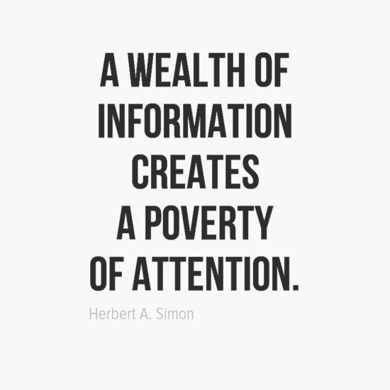 A wealth of information creates a poverty of attention. - Herbert A. Simon #quote behappy.me/shchedrina/a-w…