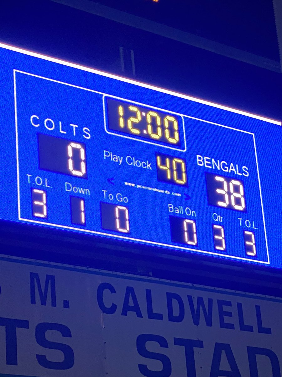 Due to unfortunate events, tonight’s game has been called. Your <a href="/piperhsfootball/">Piper Football</a> gets the first road win of the season 38-0. #BengalNation #CareersInSports