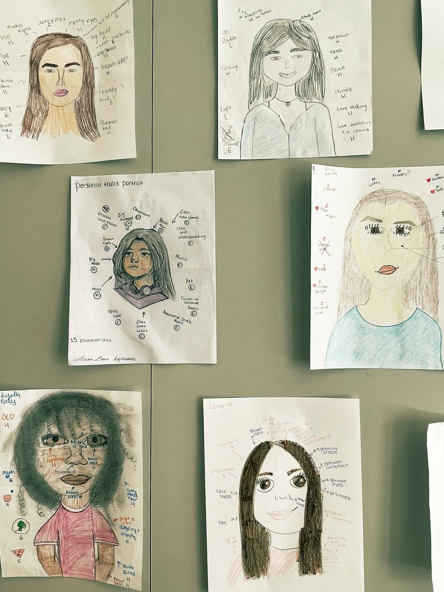 MrsRLHS's tweet photo. Heredity vs. Environment never looked so beautiful/handsome! Such talented students ๐ #portraits @lisdcte @LHSKillough #humangrowthanddevelopment #OneLISD #CTE #artfullearning https://t.co/cLc85a46ER