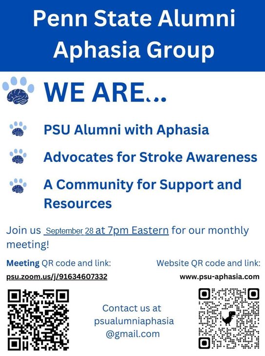 Penn State Alumni Aphasia Group tweet media