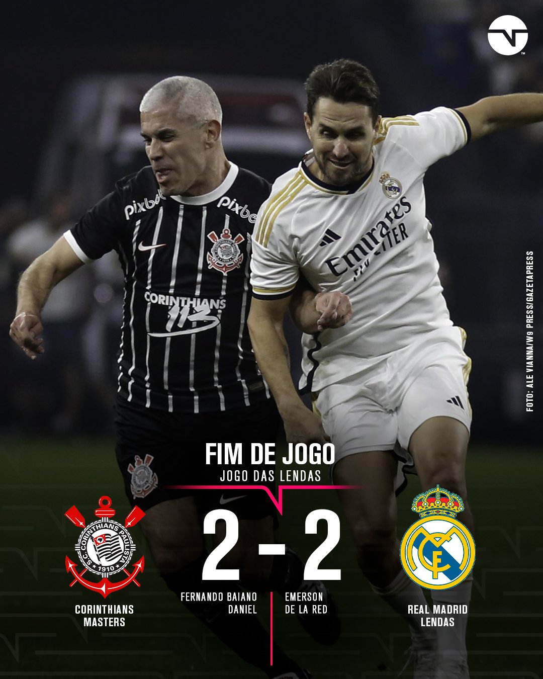 Corinthians e Real Madrid empatam em jogo festivo e repetem placar do  Mundial de 2000