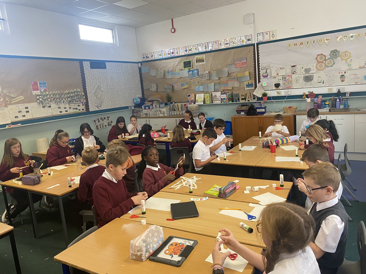 So excited to welcome the STEM group on a Friday afternoon. Challenge to make the longest paper chain from a single piece of paper. We had a winner and creative strategies. #STEM