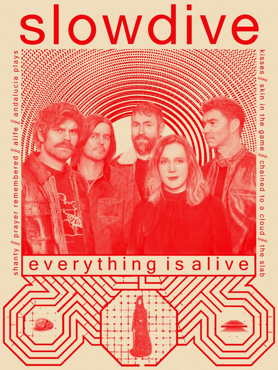 Made an illustrated poster for @slowdiveband new album #everythingisalive