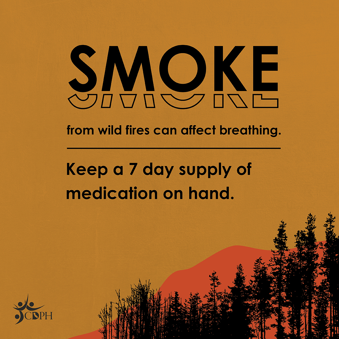 Smoke from wildfires can affect how you breathe. If you or your child have asthma, or another lung disease, keep at least a seven-day supply of medication on hand &amp; call a health care provider if nearby wildfires worsen breathing issues. #asthma 

cdc.gov/air/wildfire-s…