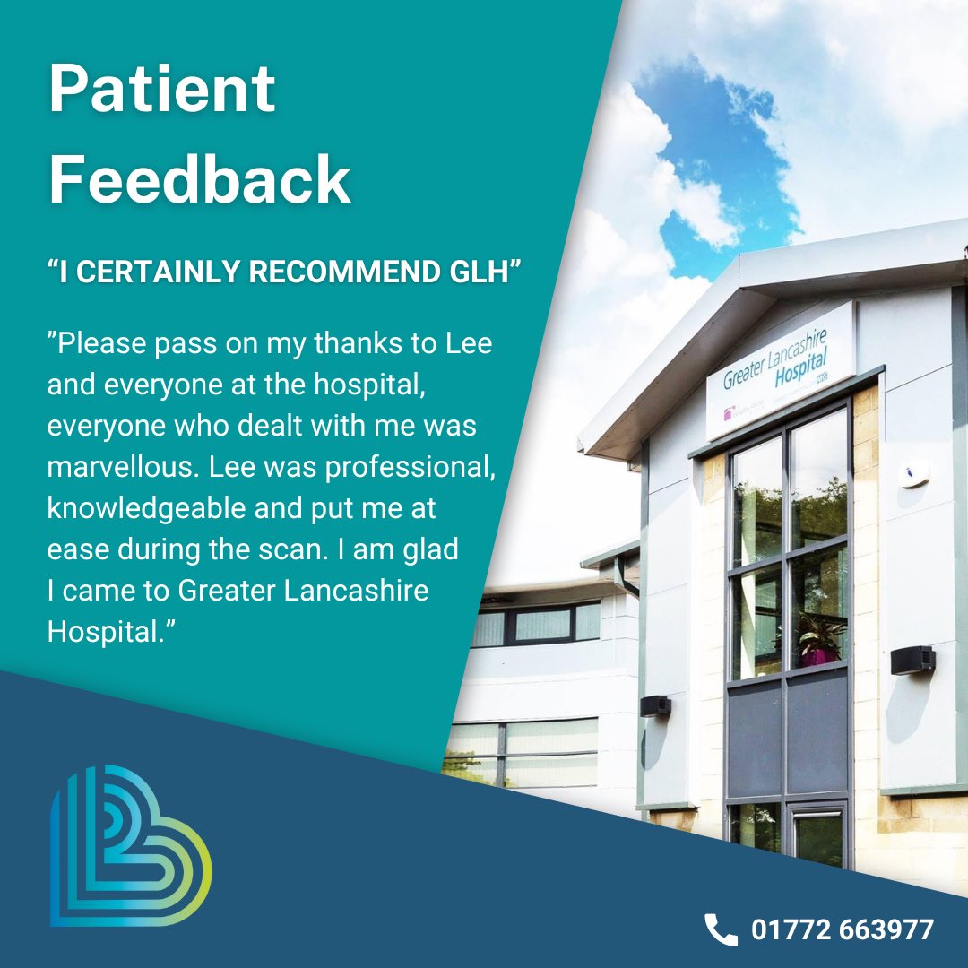 GLancsHospital's tweet photo. It’s Feedback Friday! Thank you to Carl for taking the time to leave us this wonderful review. 

Our team have once again received an amazing review - We are immensely proud of our team and the kind and professional care they provide 💙 https://t.co/9U5K7Ty9Pp