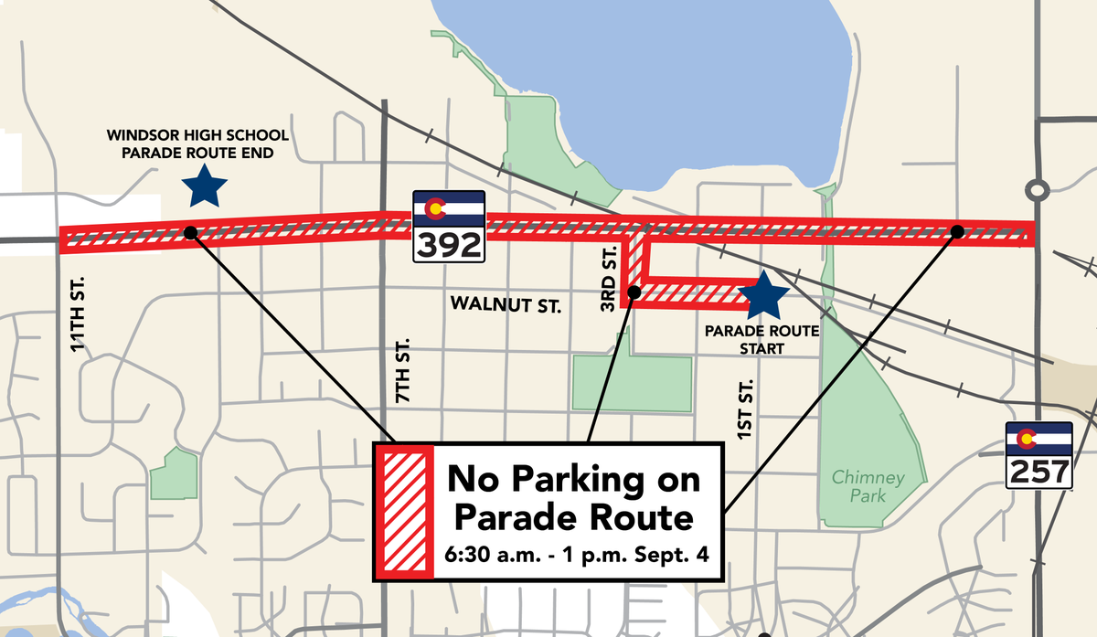 This is your reminder to move your parked car from the parade route before 6:30 a.m. Mon., Sept. 4 and refrain from parking at WHS. The parade starts at Walnut St. &amp; 3rd St., goes N up 3rd St., onto Main St. and travels E to the school parking lot.