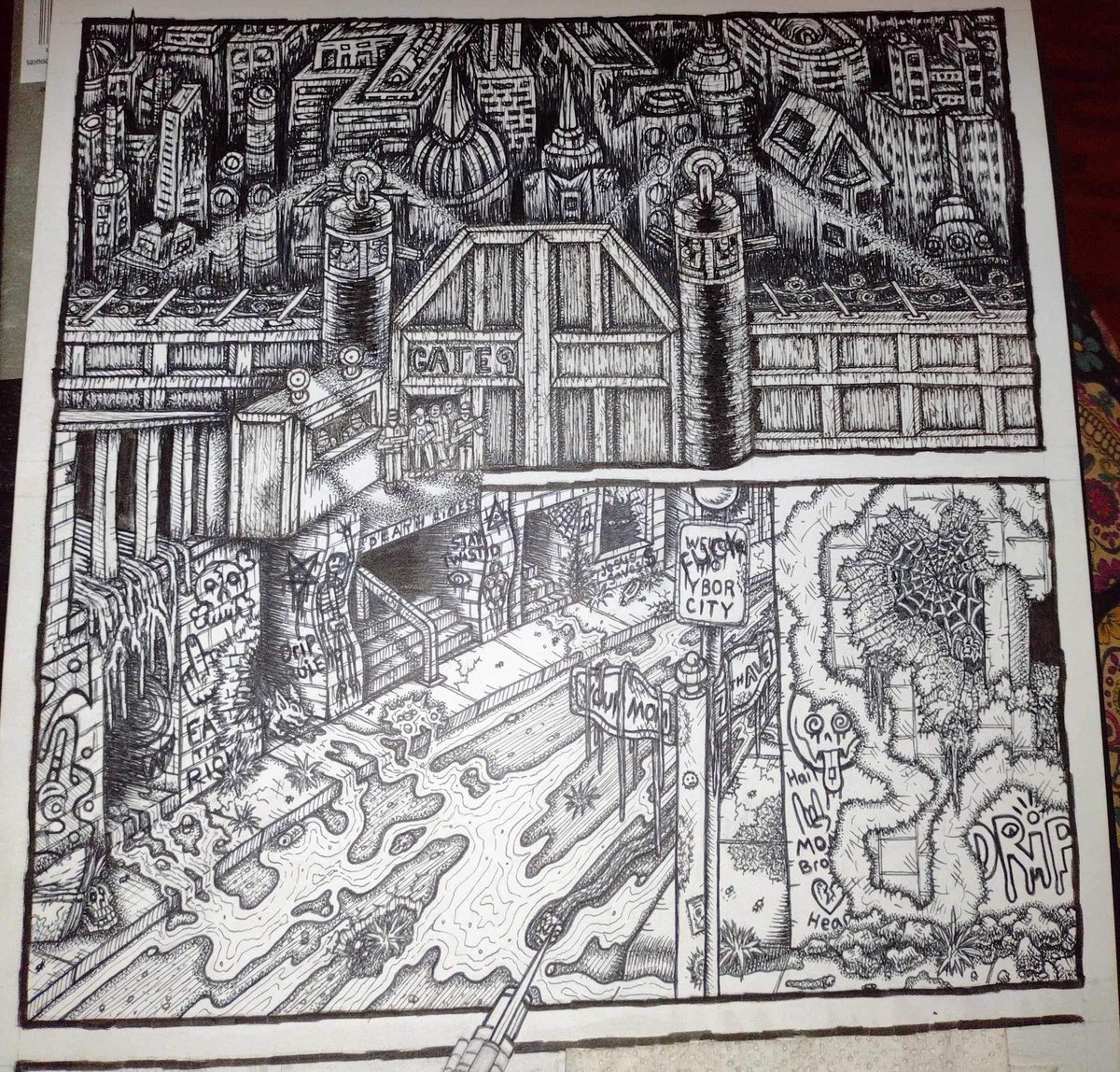 New pen and ink for upcoming cyberpunk project…
#indiecomics #penandink