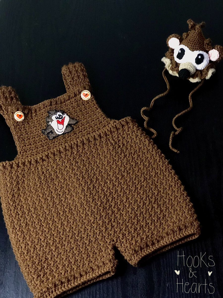 hooksnhearts's tweet photo. One of my favorite custom orders I’ve worked on recently, she wanted a romper with a Baby Taz patch &amp; party hat so we made that happen! Absolutely loved how it came out 🤎 https://t.co/zblPpKlj0m