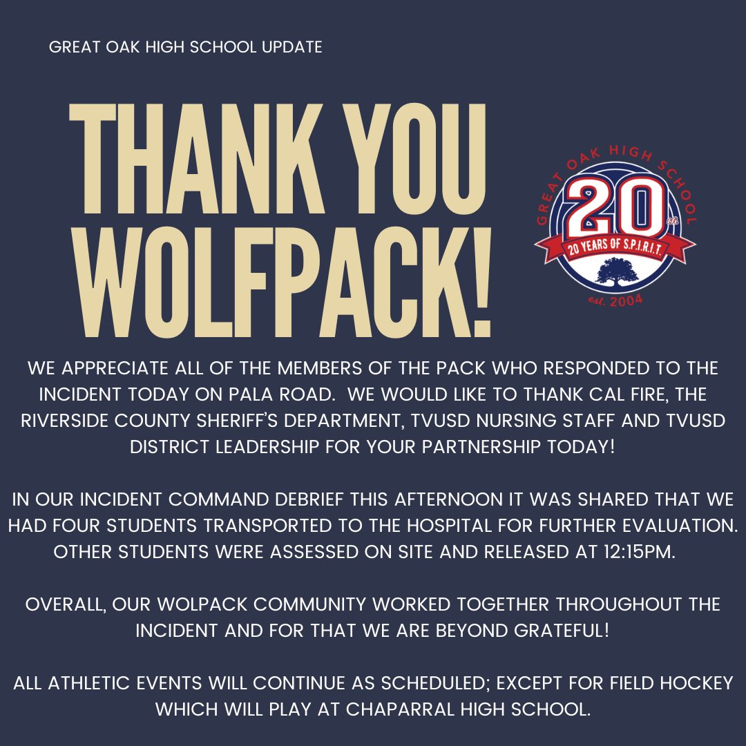 Great Oak HS tweet media